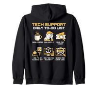 Funny Tech Support To-Do List for Computer Repair Zip Hoodie