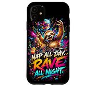 Funny Techno Music Sloth Animal DJ Party Festival Design Case for iPhone 11
