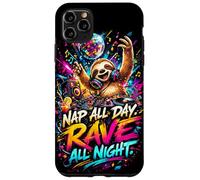 Funny Techno Music Sloth Animal DJ Party Festival Design Case for iPhone 11 Pro Max