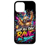 Funny Techno Music Sloth Animal DJ Party Festival Design Case for iPhone 12 mini