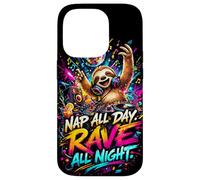 Funny Techno Music Sloth Animal DJ Party Festival Design Case for iPhone 14 Pro
