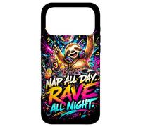 Funny Techno Music Sloth Animal DJ Party Festival Design Case for iPhone 17 Pro Max