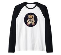 Funny Teddy Astronaut Ready for Liftoff Raglan Baseball Tee