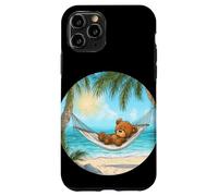 Funny Teddy Bear on the Beach in Hammock for Vacation Fans Case for iPhone 11 Pro