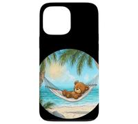 Funny Teddy Bear on the Beach in Hammock for Vacation Fans Case for iPhone 13 Pro Max