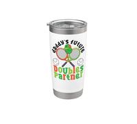 Funny Tennis Player Racket Daddy's Future Doubles Partner Stainless Steel Insulated Tumbler