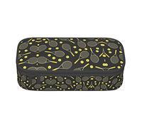 Funny Tennis Racquets and Tennis Balls Large Pencil Case for Girls and Boys, Aesthetic Pencil Bag with Multi Compartments for Adults, Office Stationary Organizer Practical for Kids Teenage Women Men
