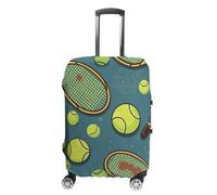 Funny Tennis Racquets And Tennis Balls Luggage Cover for Suitcase Tsa Approved Stylish Suitcase Covers Washable Stretch Suitcase Protector Anti-Scratch Travel Baggage Covers for 19-32 Inch Luggage,
