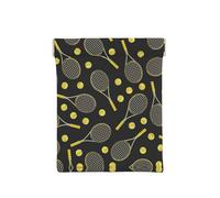 Funny Tennis Racquets and Tennis Balls Print Leather Coin Pouch Purse for Men,Coin Purse Pouch for Women,Mini Cash Wallet