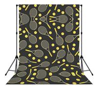 Funny Tennis Racquets And Tennis Balls Print Photo Studio Background 5x7ft Soft Photo Backdrop Curtain For Studio Content Creator Equipment