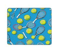 (Funny Tennis Racquets and Tennis Balls) Printed Mousepad 7 x 8.6 in, Waterproof Non-Slip Mouse-Pad Rubber Base for Laptop Desktop Mat for Home Office Desk Decor