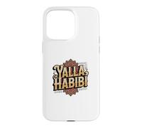 Funny Text Yalla Habibi Means Let's Go My Love Arabic Funny Case for iPhone 15 Pro Max