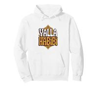 Funny Text Yalla Habibi Means Let's Go My Love Arabic Funny Pullover Hoodie