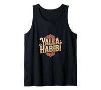 Funny Text Yalla Habibi Means Let's Go My Love Arabic Funny Tank Top