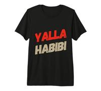 Funny Text Yalla Habibi Means Let's Go My Love Arabic Habibi Premium T-Shirt