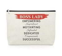 Funny Thank You Boss Lady Gifts Makeup Bag Gift for Work Bestie Coworker Going Away Retirement Appreciation Gifts for Boss Lady Leader Manager Mentor Promotion Cosmetic Bag Christmas Birthday Present
