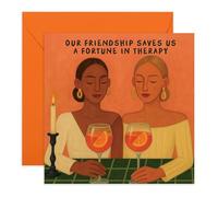 Funny Thank You Card for Friends - “Saves Us a Fortune in Therapy” - Gifts for Her, Ladies, BFF, Besties, Women - Aperol Spritz- Birthday, Thinking of You - Comes with Stickers