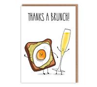 Funny Thank You Card - 'Thanks a Brunch' - Cute Funny Heartfelt Thankyou Card For Any Occasion - For Teacher - For Wedding Guest - For Someone Who Has Been There For You