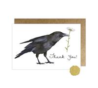 Funny Thank You Card with Crow Cute Appreciation Greeting Card for Friend | Cute crow humor keepsake with a clever message to show appreciation and create smiles, laughs, and memorable moments
