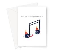 Funny Thank You Cards | Joke Gratitude Card For Friends And Family, Thanks For Everything, Cheers (Just A Note to Say Thank You Musical Note Card)