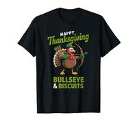 Funny Thanksgiving Archer Turkey Bullseye and Biscuits T-Shirt