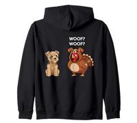 Funny Thanksgiving Cairn Terrier and Turkey Zip Hoodie