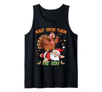 Funny Thanksgiving Christmas Turkey vs Santa for Men Women Tank Top