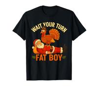 Funny Thanksgiving Christmas Turkey vs Santa Holiday Mashup T-Shirt