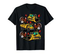 Funny Thanksgiving Construction Trucks Fall for Boys Kids T-Shirt