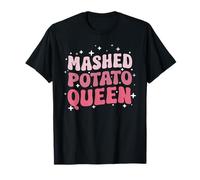 Funny Thanksgiving Dinner Groovy Mashed Potato Queen T-Shirt