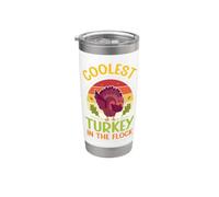 Funny Thanksgiving Fall Autumn Coolest Turkey in The Flock Stainless Steel Insulated Tumbler