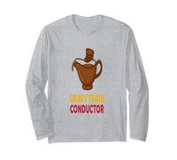Funny Thanksgiving Gravy Train Conductor Humor Long Sleeve T-Shirt