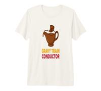 Funny Thanksgiving Gravy Train Conductor Humor Premium T-Shirt