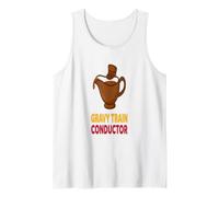 Funny Thanksgiving Gravy Train Conductor Humor Tank Top