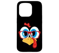 Funny Thanksgiving Turkey Boy Face Sunglasses Blue Eyes Case for iPhone 15 Pro