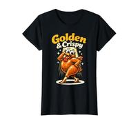 Funny Thanksgiving Turkey Crispy Runway Diva Humor Value Graphic T-Shirt, Women, Black, XS