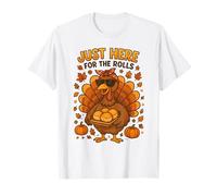 Funny Thanksgiving Turkey Just Here for The Rolls Dinner T-Shirt