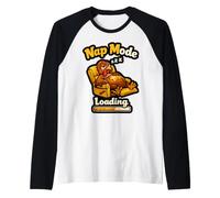 Funny Thanksgiving Turkey Nap Mode Loading Food Coma Humor Raglan Baseball Tee