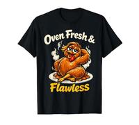 Funny Thanksgiving Turkey Oven Fresh & Flawless Humor Value Graphic T-Shirt, Men, Black, M