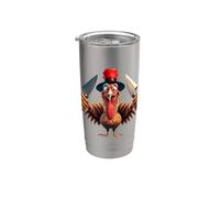 Funny Thanksgiving Turkey Revenge - Christmas & Harvest Art Stainless Steel Insulated Tumbler