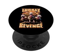 Funny Thanksgiving Turkey Revenge Vintage Bootleg Rap PopSockets Adhesive PopGrip