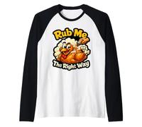 Funny Thanksgiving Turkey Rub Me Seasoning BBQ Humor Raglan Baseball Tee