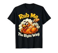 Funny Thanksgiving Turkey Rub Me Seasoning BBQ Humor Value Graphic T-Shirt, Men, Black, XL
