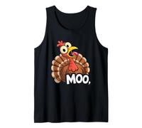 Funny Thanksgiving Turkey Says Moo Cow Disguise Tank Top