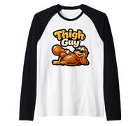 Funny Thanksgiving Turkey Thigh Guy Pun Turkey Day Humor Raglan Baseball Tee