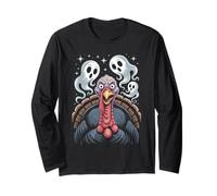 Funny Thanksgiving Tutkey and Halloween Ghosts Long Sleeve T-Shirt
