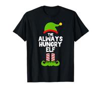 Funny The Always Hungry Elf Christmas Family Party Pajama T-Shirt