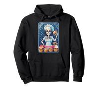 Funny The Baker Skeleton Tarot Card Baking Lover Pastries Pullover Hoodie