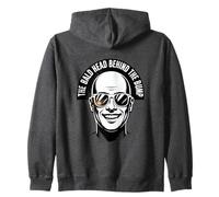 Funny The Bald Head Behind The Bump Dad Pregnancy Zip Hoodie
