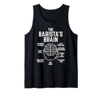 Funny The Barista's Brain Coffee Puns Espresso Humor Tank Top